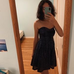 B Darlin Strapless Sequin Skater Dress
